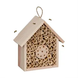 Relaxdays Bienenhotel aus unbehandeltem Holz Hellbraun