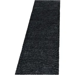 HOCHFLORTEPPICH SALZACH, einfarbig, Anthrazit, 80 x 250 cm