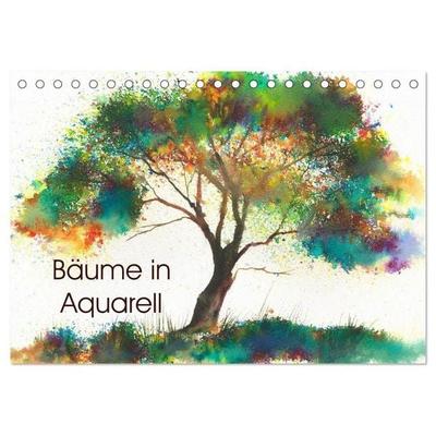 Bäume in Aquarell (Tischkalender 2027 DIN A5 quer), CALVENDO Monatskalender