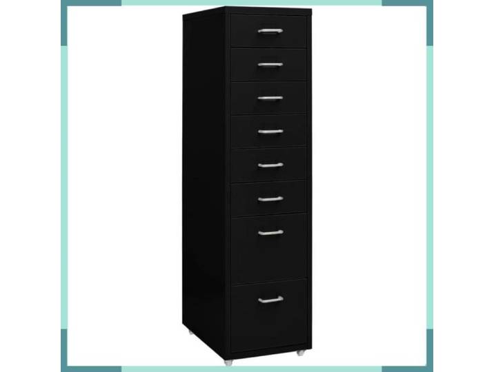 Classeur mobile Noir 28x41x109 cm Métal-FHE335922