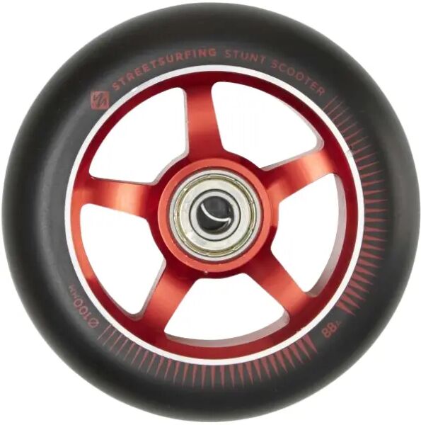 Streetsurfing Stunt Scooter Rolle Street Surfing Aluminum 2 Stk. (100mm - Schwarz/Rot)