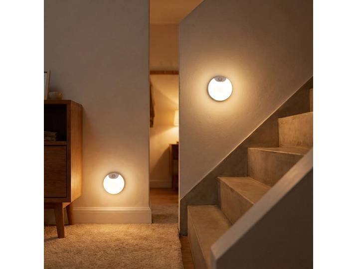 2er-Set LED Nachtlicht & Schrankleuchte mit Bewegungssensor, Ø8cm