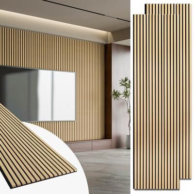"Art3d 2-Pack MDF Acoustic Grille Panels – 24""x95.7"" Sound-Absorbing Wall Panels"