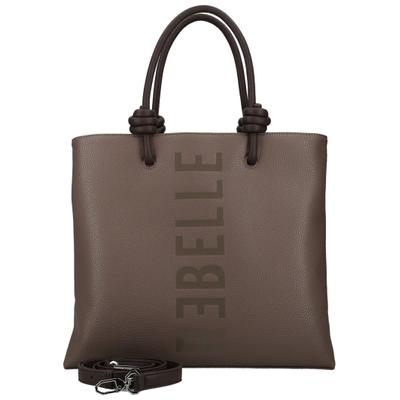 Shopper REBELLE "REBELLE Taschen Leder/Textil", Damen, Gr. onesize, ash, Leder, Textil, Taschen Shopper