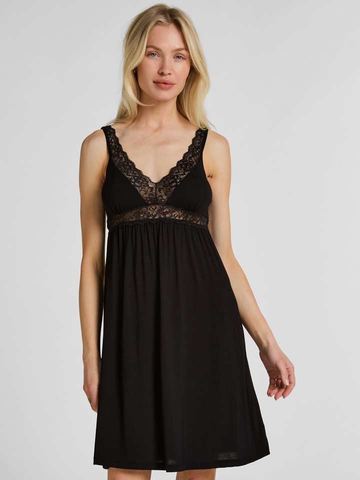 Hunkemöller Negligé in Schwarz - M
