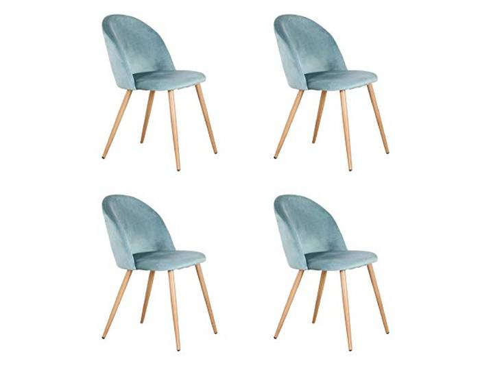 BenyLed 4er Set Samt Esszimmerstühle mit Hölzernen Metallbeinen Samt Küchenstühle Wohnzimmerstühl (Grün)