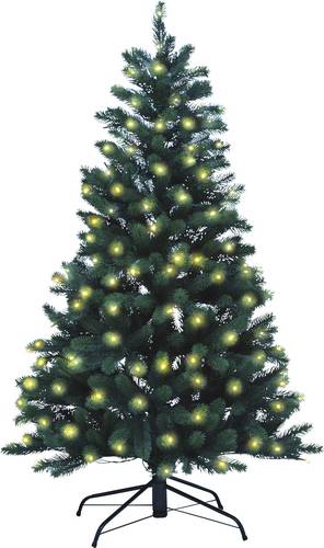 Xenotec PE-BM150 Künstlicher Weihnachtsbaum mit Beleuchtung Tanne Warmweiß LED Grün EEK: G (A - G) mit Ständer 150cm