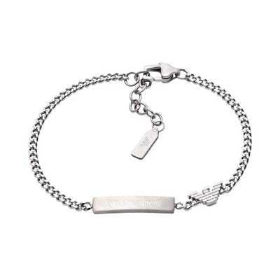 Armband EMPORIO ARMANI "Schmuck Geschenk Edelstahl", silber (edelstahlfarben), Armbänder, Damen, 21,5cm, Edelstahl, Armband