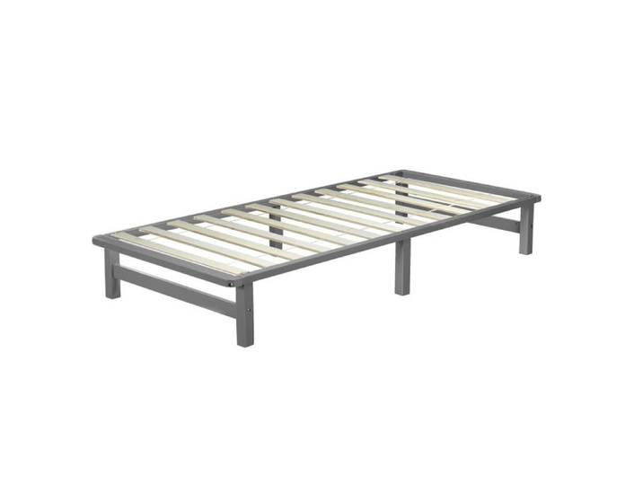 Lit en palette 90x200 cm Lit en bois massif Gris Meuble en palette Lit en bois Lit futon