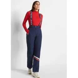 bonprix Ski Funktions-Thermohose mit abnehmbaren Trägern wasserdicht, blau, Gr.48, Wärmende Skihose wasser- und winddicht mit Trägern und Schneefang, Straight Fit