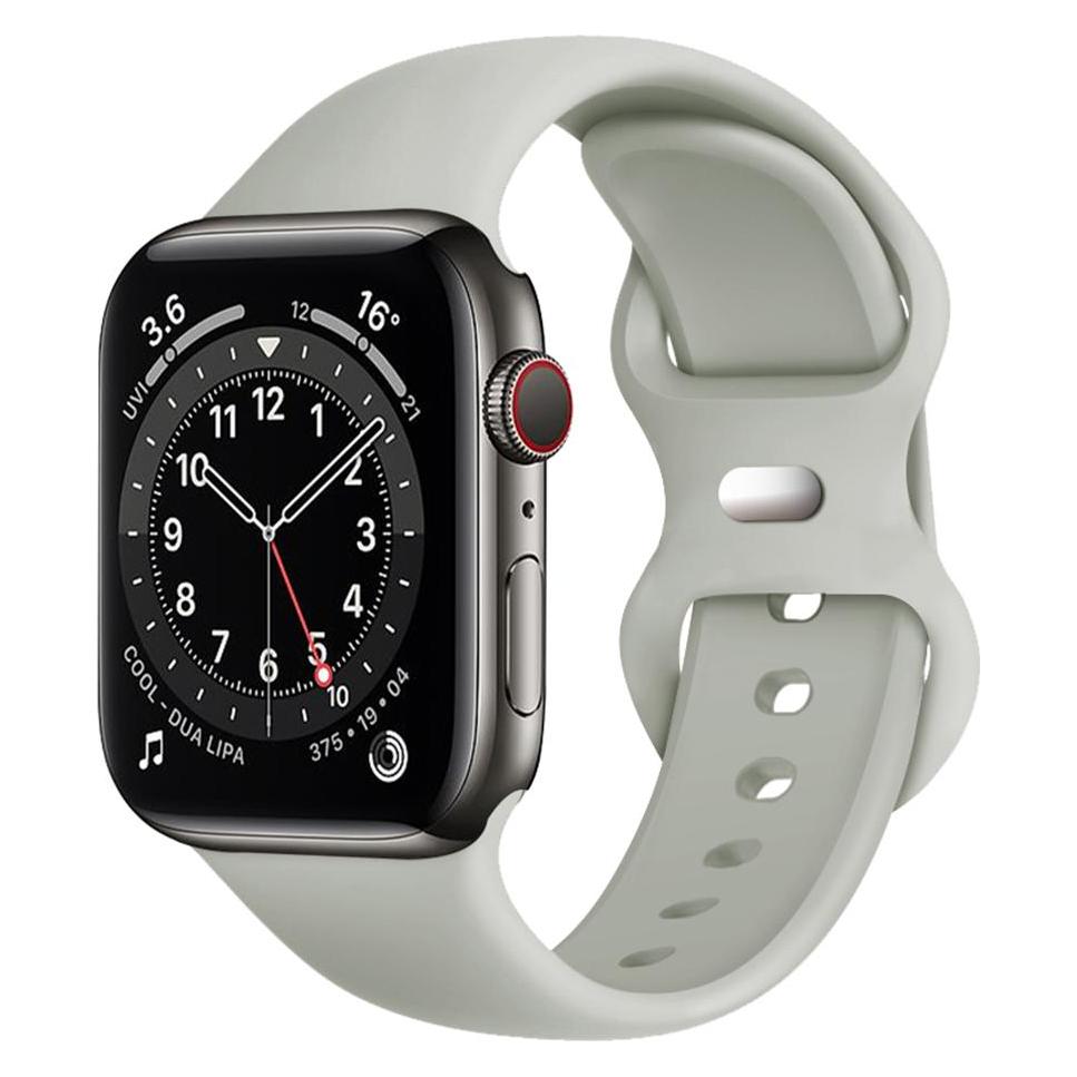 Techsuit - Watchband (W031) - Apple Watch 1/2/3/4/5/6/7/8/9/10/SE/SE 2 (38/40/41/42mm) - Gray (Silikon) (56340156)