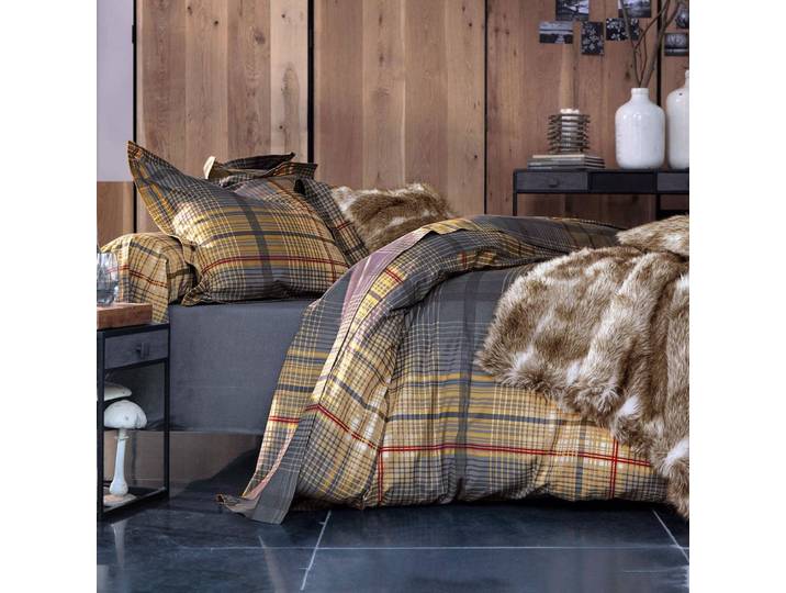 Drap-housse en coton beige 160x200x28cm