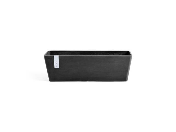 Ecopots Blumentopf mit Wasserreservoir Bruges 44,8/17/17,3 cm Dunkelgrau, Kunststoff, Beton Optik, Rechteckig, 17.3 cm, Dekoration, Blumen & Blumentöpfe, Übertöpfe