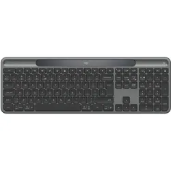 Logitech Signature Slim Solar+ K980 (Eng. Int., Kabellos), Tastatur, Grau, Schwarz
