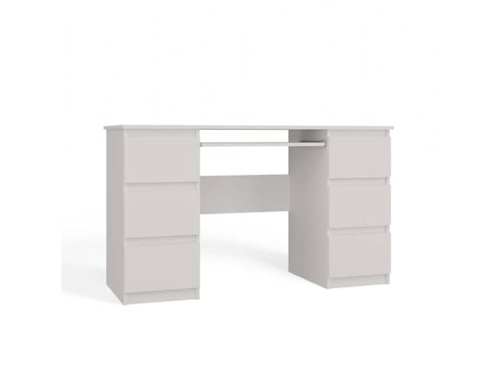Shumee Bureau d'ordinateur Cuba 6 tiroirs 51 x 130 x 76 cm Blanc Brillant