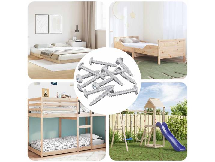 vidaXL Holzschrauben 9231 Stk. Silber Stahl