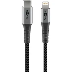 goobay Adapterkabel Lightning/USB C 0.5 m grau
