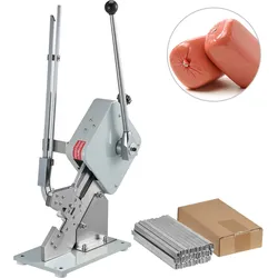 VEVOR Wurstclipper U-förmig Manueller Verschlussklammer 37 x 19 x 57cm, Für Supermärkte Bäckereien Zuhause, Privat & Gewerblich, Zum Verschließen, Edelstahlkonstruktion, Inkl. ca. 5000 Stk. U-Clips
