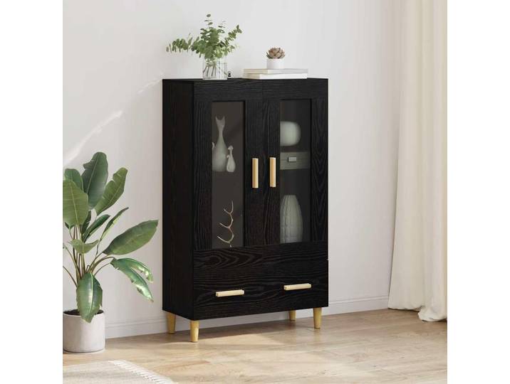 vidaXL Highboard noir imitation chêne 70 x 31 x 115 cm Bois composite