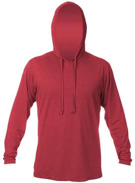 Anetik MVLPRH8 Men's Low Pro Tech Hooded Long Sleeve T-Shirt in Pyro Heathered size Small   Polyester/Spandex Blend