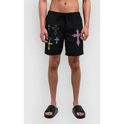 Ninth Hall 18" Crosses Boardshorts black / multi Gr. M