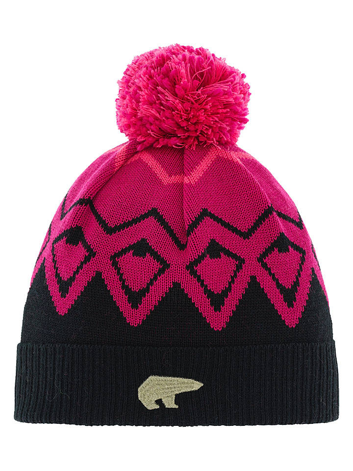 Eisbär Mütze "Ziggy" in Pink/ Schwarz - onesize