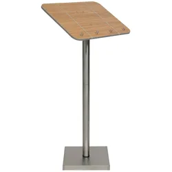 Securit® Präsentationsständer Speisekarte & Gästebuch "Menu Stand" - Holz Teak-Finish - Komplett mit Fuß + Sockel
