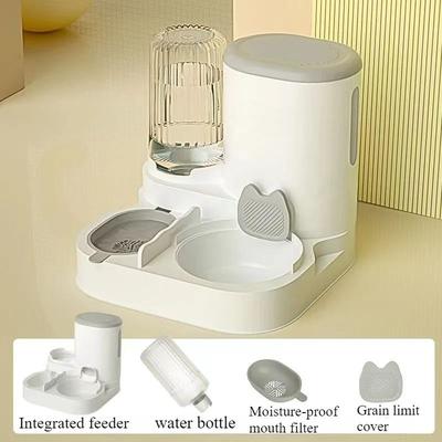 Inspired Finds 2 in 1 Automatic Pet Feeder & Water Dispenser Bowl For Cats And Dogs standard Plastic Bowl Varian