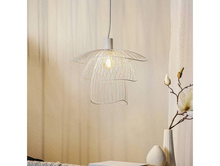 Forestier Designer Hängeleuchte Papillon XS, dimmbar, weiß / opal, für Wohn- / Esszimmer, Metall, Design