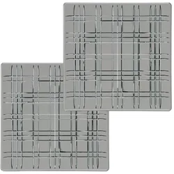 PLATTEN Square grau 21 x 21 cm 2er Set