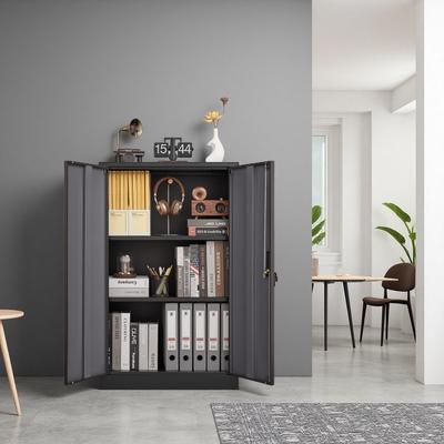 VIVIADORE Folding Metal Storage Cabinet with Locking Doors,Collapsible Steel Locker with Adjustable Shelves