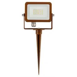 Sky 10W LED-Außenstrahler mit Erdspieß, 115°-Optik, 3000K Farbtemperatur (geschaltet), strukturierte grüne Corten-Oberfläche - Beneito & Faure