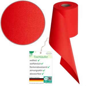 Sensalux Tischläufer 69700293, waschbar, rot, aus Vliesstoff, auf Rolle, 15 cm x 25 m