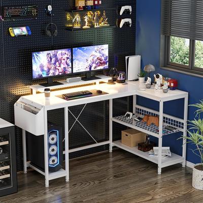 cathe Small Gaming Desk with Power Outlets