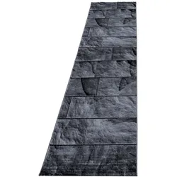Teppich Waschbar Steine Modern Strapazierfähig Esszimmer Flur Läufer Schwarz 80x300 cm OEKO-TEX Schadstoffgeprüft – DRAU von Kadima Design