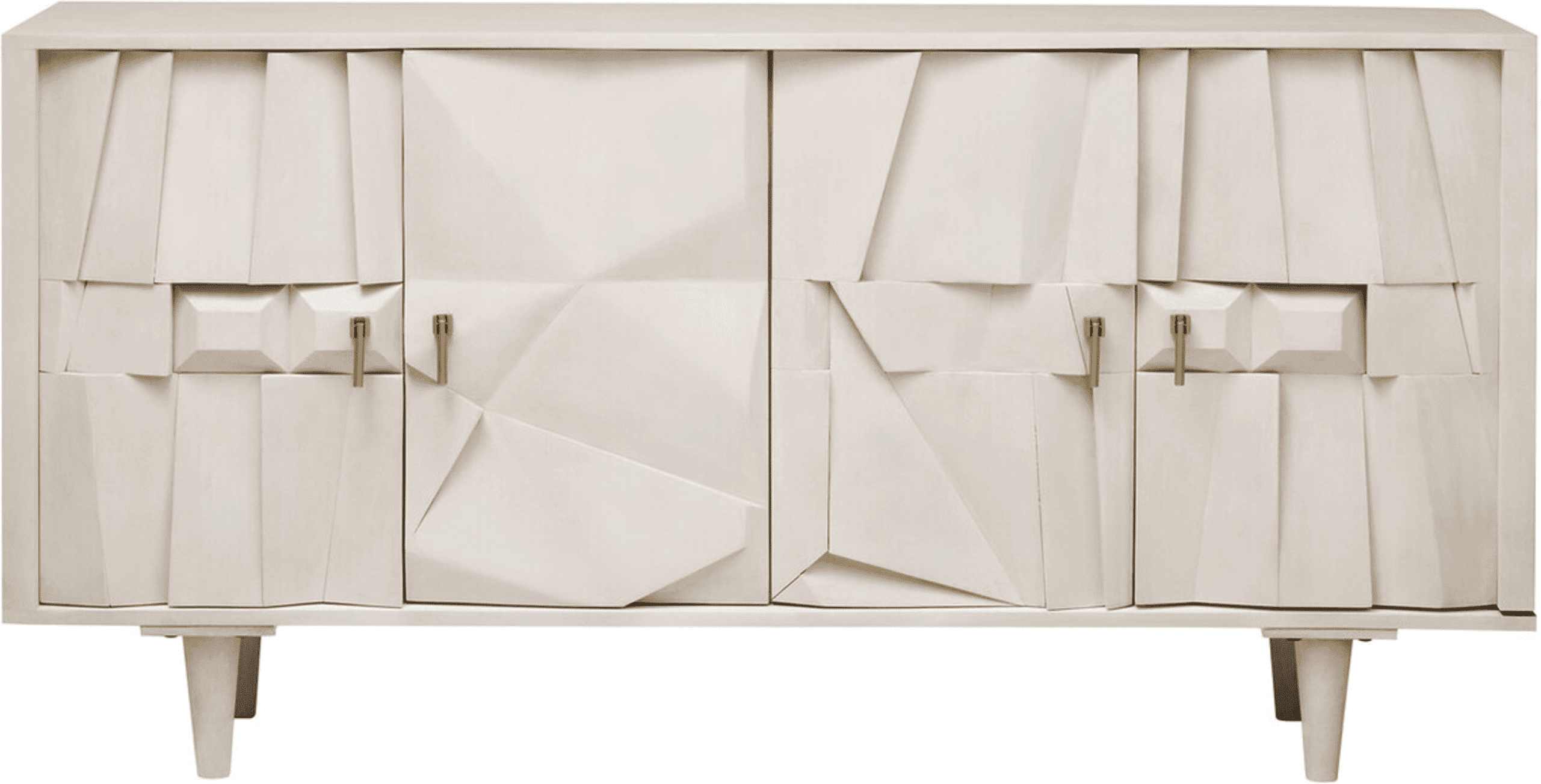 Juni 4 Door Geometric Whitewash Wood Sideboard