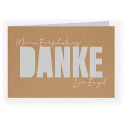 Dankeskarte Einschulung: Einschulung DANKE in Kraft Look