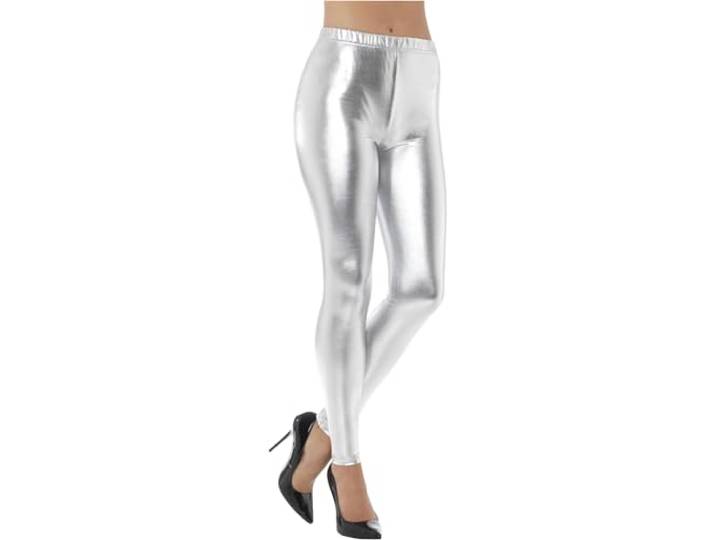 80s Metallic Disco Leggings (M)