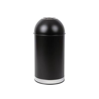 Bolero 40L Schwarzer Abfalleimer Aus Stahl Mit Offenem Deckel