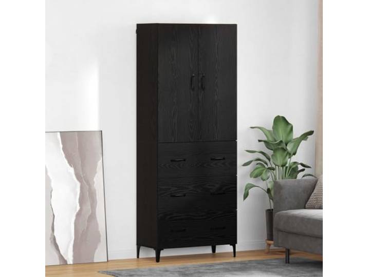 HEFZGDB Wandmontiertes Hochboard für modernes Wohnzimmer - Raumsparender Wandschrank mit viel Stauraum - Minimalistischer Speicherschrank mit Metallbeinen - Hochboard aus Holzwerkstoff