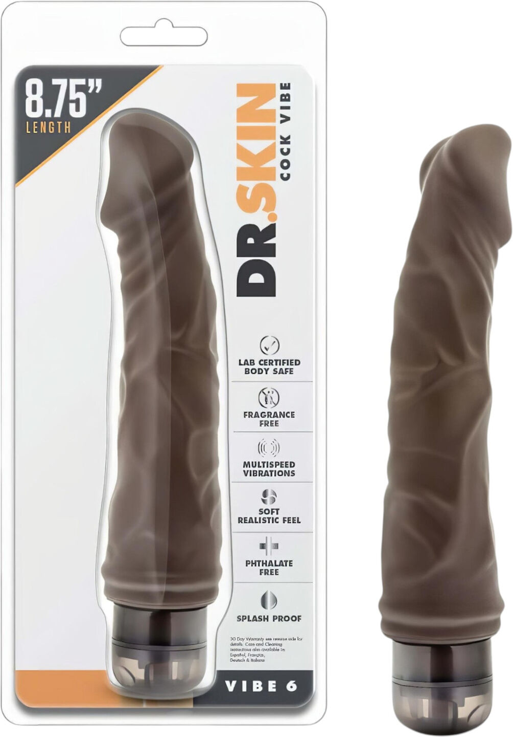 Dr Skin Dr. Skin - Dildo Vibrator - Realistisk - Brun