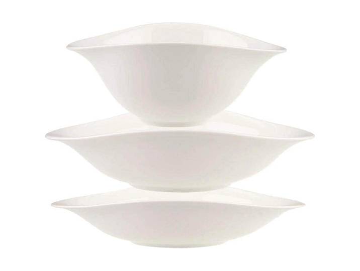 Schüssel VILLEROY & BOCH Vapiano Trio 6-teilig , weiss (weiß), B:21cm H:16,2cm T:26,1cm Ø:26cm, Porzellan, Schüsseln, Schüssel, Spülmaschinenfest