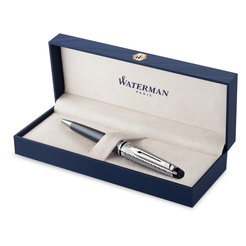 Waterman Kugelschreiber Expert DeLuxe Grau C.C. (M-blau) (1x) (2187691)