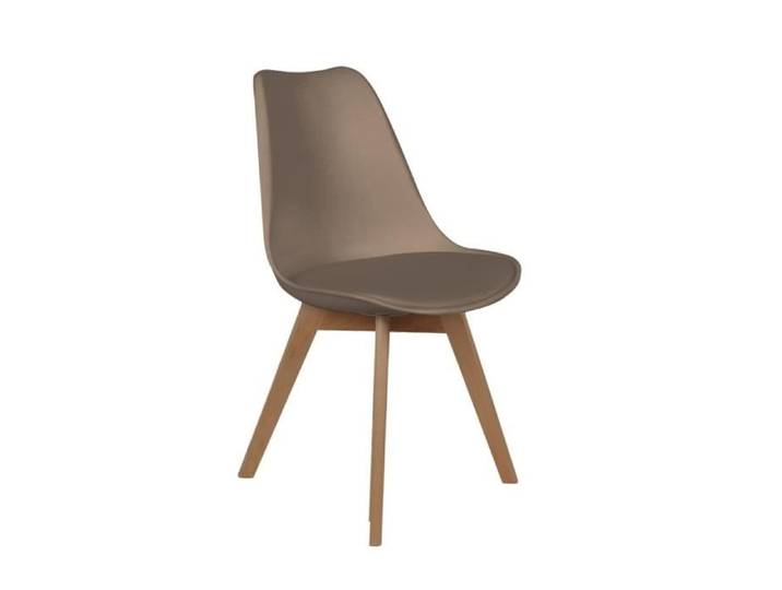 Chaise scandinave coque avec coussin taupe