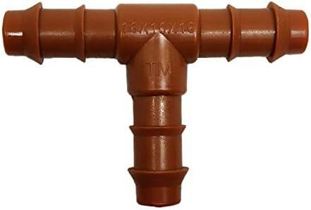 Merkloze Druppelirrigatieset, 16 mm, 10 stuks, Bruin, voor Tuinirrigatie