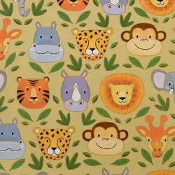 Star Geschenkpapier 70cm 2m Rolle Wildtiere Motiv Geschenk Papier Kindergeburtstag Geburtstag Tieremotiv Geschenkpapierrolle Packpapier Beige Bunt