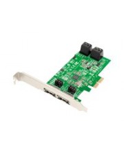 Dawicontrol DC 624e RAID Speichercontroller 4 Sender/Kanal SATA 6Gb/s Low Profile 600 MBps 0 1 5 10 JBOD PCIe 2.0 x2 (DC-624E RAID RETAIL)