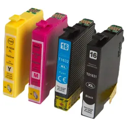 MultiPack EPSON T1635 + 20stk Fotopapier (C13T16364010) - Tintenpatrone TonerPartner, black + color (schwarz + farbe)