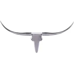 WANDDEKO Bull Geweih aus Aluminium 125 cm Breite, Silber 125x10x60 cm