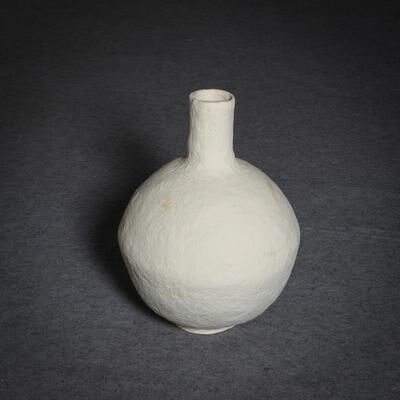 BIDK Home "Paper Mache Vase Dia 20"" Off-White - Off-White"